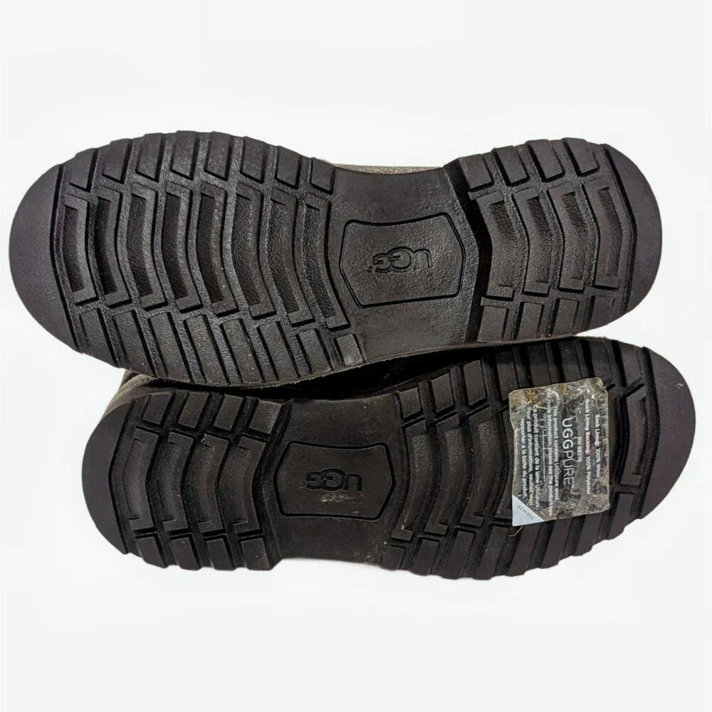 UGG Orin Bomber Leather Boots Shoes Lace Up Casual Kids Size 3 Brown 1013503K - Picture 6 of 7